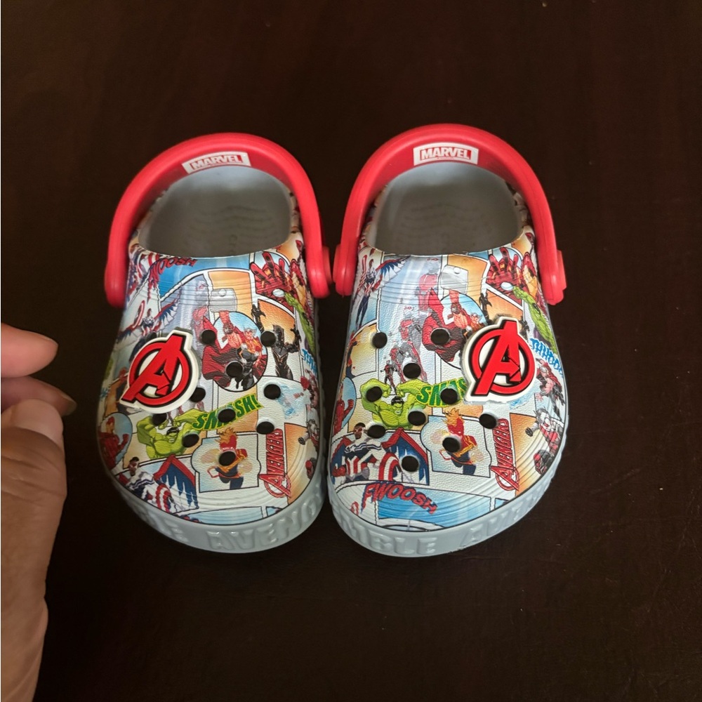 Marvel Red and Blue Crocs for Superhero Fans
